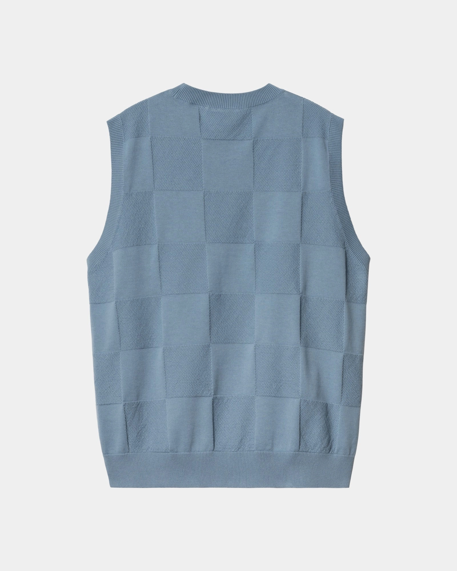 Women’s Checker Vest Sweater | Frosted Blue