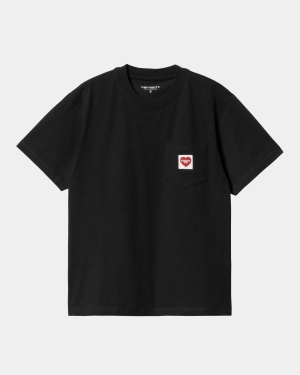 Women’s Pocket Heart T-Shirt | Black / Red