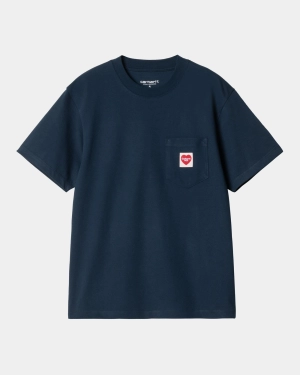 Women’s Pocket Heart T-Shirt | Ink / Red