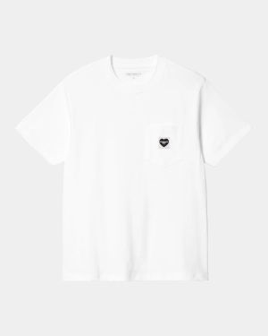 Women’s Pocket Heart T-Shirt | White / Black