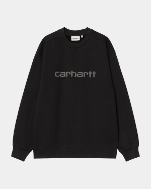 Women’s Rivet Script Sweatshirt | Black / Silver